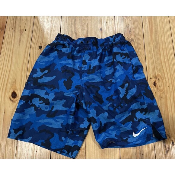 Nike Other - Nike Swim Trunks Board Shorts Camo Blue  Pockets Mens Medium